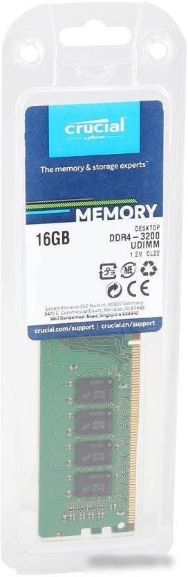 Оперативная память Crucial 16GB DDR4 PC4-25600 CT16G4DFRA32A