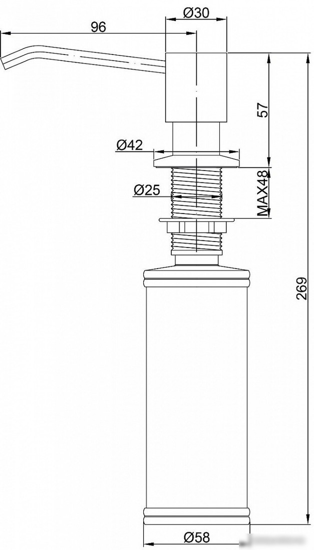 Дозатор для жидкого мыла Paulmark Rein D002-308 (черный)