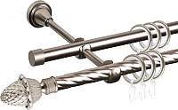 Карниз для штор АС ФОРОС Grace D16K/16Г составной + наконечники Магнолия (3м, сатин)