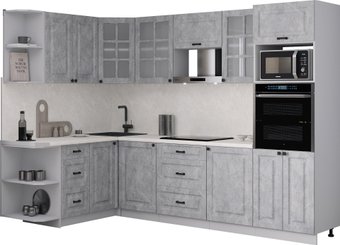 Готовая кухня Интерлиния Мила Деко 1.68x2.8 LV (керамика/керамика/опал светлый)
