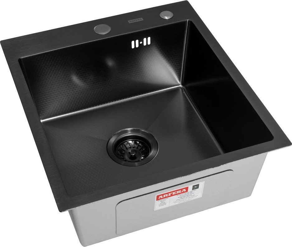 Кухонная мойка ARFEKA ECO AR 450*500 BLACK PVD NANO DECOR