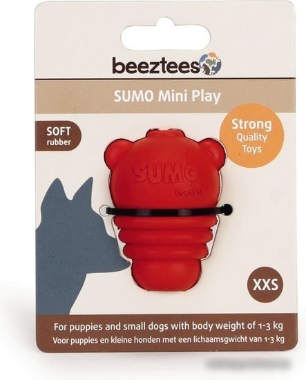 Игрушка для собак Beeztees Sumo Mini Play XXS красный 4.5x4.5x6 см