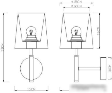 Бра Arte Lamp Rodos A2589AP-1SS