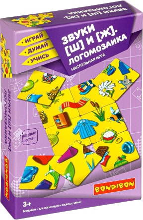 Развивающая игра Bondibon Логомозаика Звуки ш и ж ВВ4250