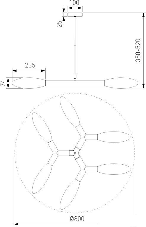 Подвесная люстра Евросвет 30180/6 (черный)