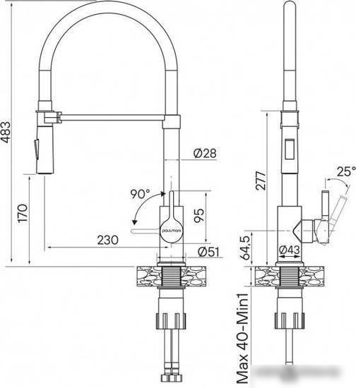 Смеситель Paulmark Halt Ha214021-G (золото)