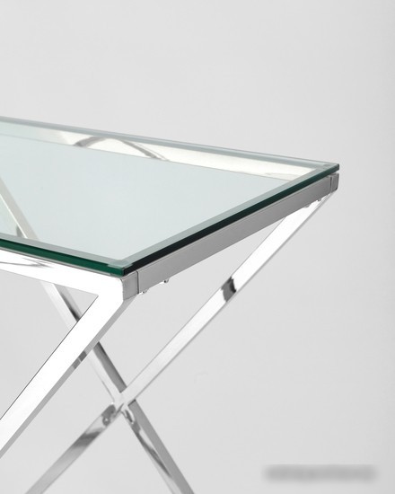 Консольный стол Stool Group Инсигния 120x40 ECST-026 (прозрачное стекло/сталь серебристый)