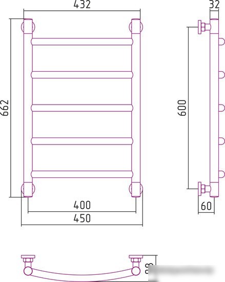Полотенцесушитель Сунержа Галант+ 600x400 00-0200-6040