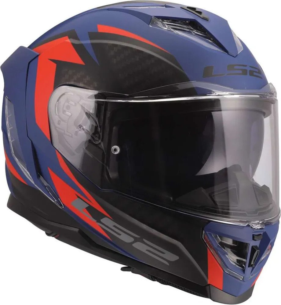 Мотошлем LS2 FF818 Storm III Dynamo (2XL, синий/красный)