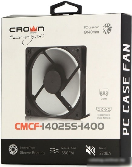Вентилятор для корпуса CrownMicro CMCF-14025S-1400