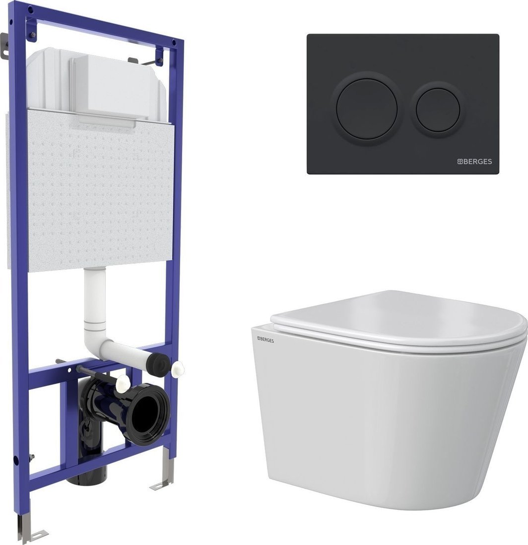 Унитаз подвесной Berges Wasserhaus Vita Rimless 043378 (с сиденьем)
