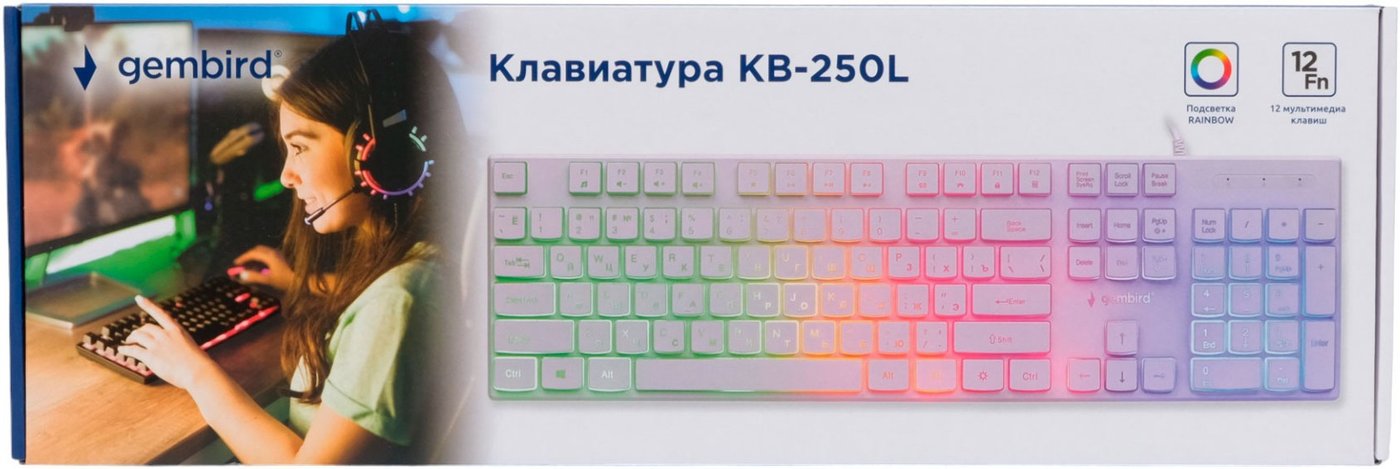 Клавиатура Gembird KB-250L-W