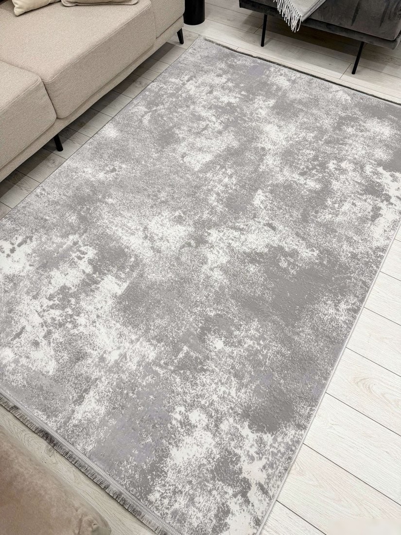 Ковер для жилой комнаты Radjab Carpet Лайла Прямоугольник UK97C (0.8x1.5, Light Gray)