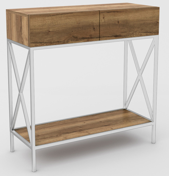Консольный стол Hype Mebel Лесс 100x40 (белый/дуб галифакс олово)