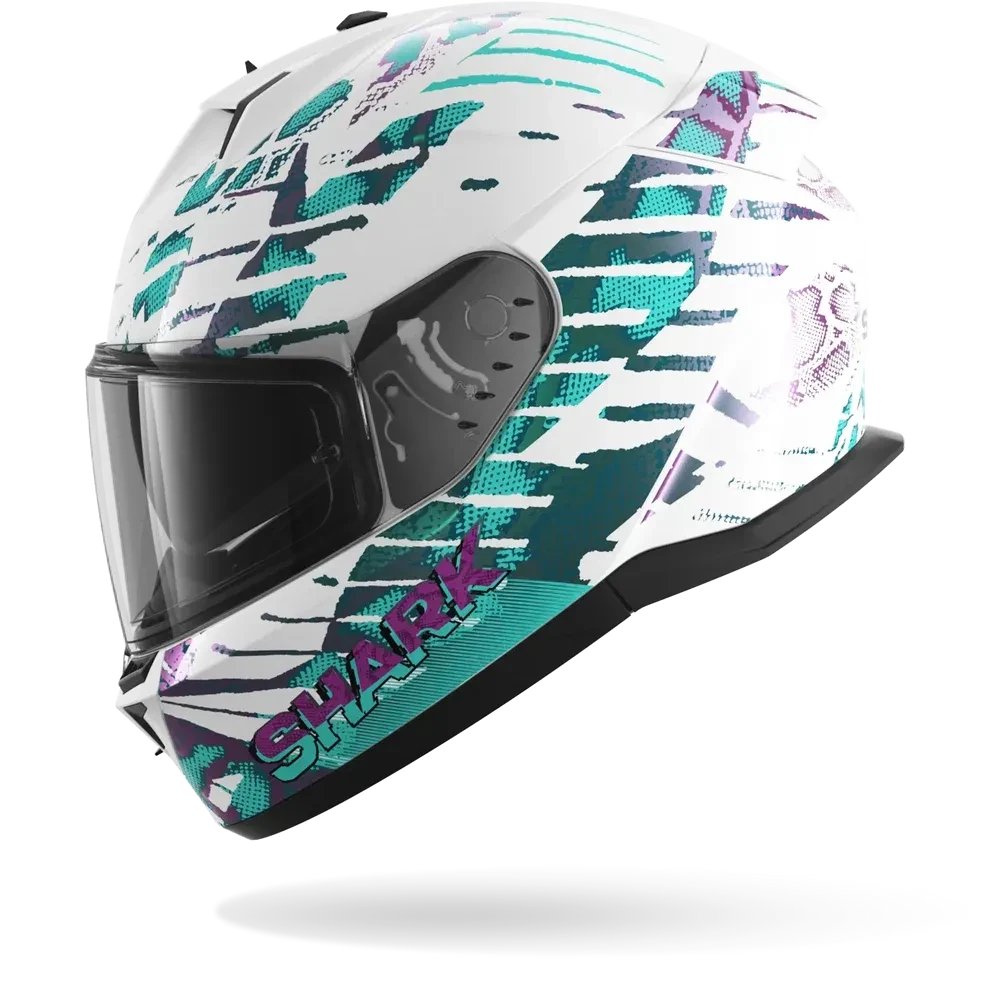 Мотошлем Shark Helmets D-Skwal 3 Reptaia Mat HE0912E-WXW-XS (XS, белый/хамелеон)