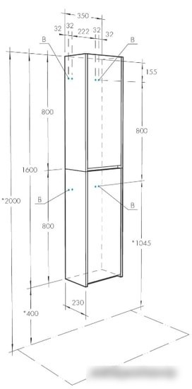 Акватон Шкаф с зеркалом Сканди 35 1A255003SDB20 (белый/дуб верона)