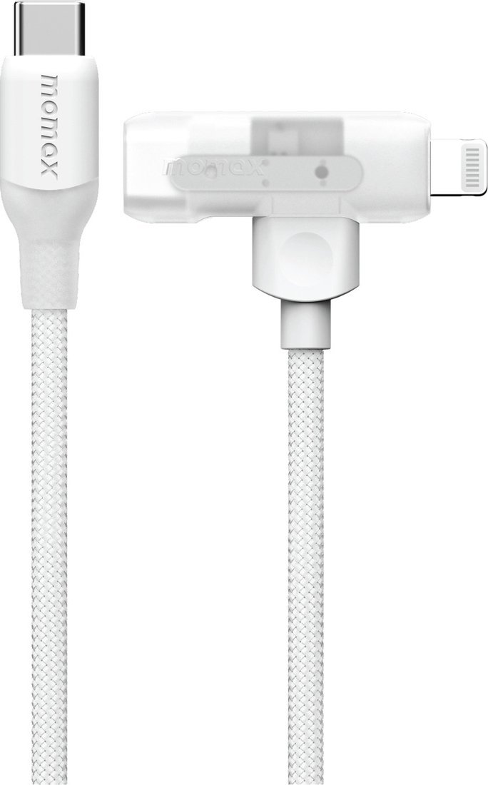 Кабель Momax DL56W 1-Link Flow Duo USB Type-C - Lightning/USB Type-C (1.5 м, белый)