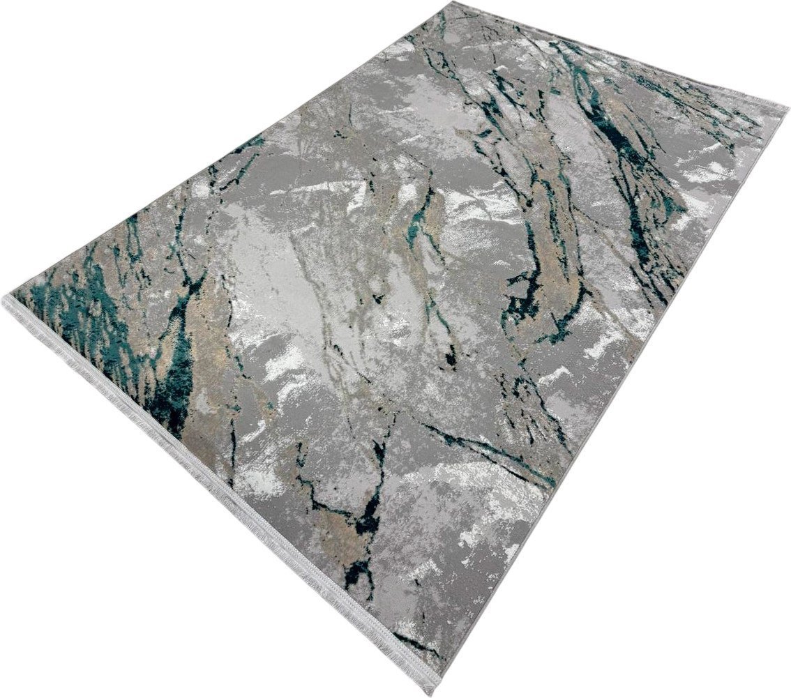 Ковер для жилой комнаты Radjab Carpet Афина Прямоугольник 9012A 12867RK (3x5, Grey/D.Green)