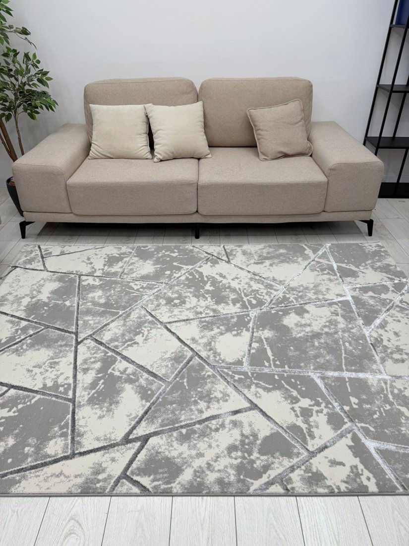 Ковер для жилой комнаты Radjab Carpet Амальфи Прямоугольник 01518B (2x2.9, C.Grey/Antrasit)