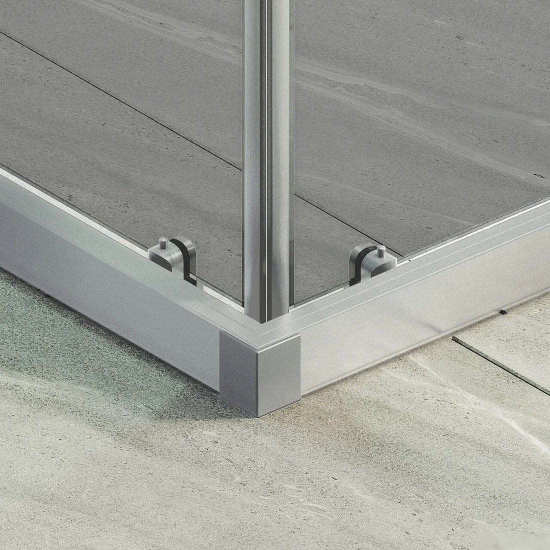 Душевой уголок MaybahGlass MGY-1334-5 (графит стекло/хром матовый)