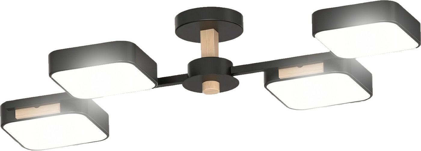 Припотолочная люстра Aitin Pro X3363/4 (черный/дерево)