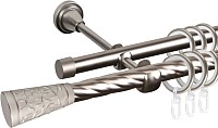 Карниз для штор АС ФОРОС Grace D16K/16Г + наконечники Севилья (1.4м, сатин)