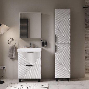 Volna Тумба с умывальником Geometry 60.2Y 9696 + Lake 60 (белый)