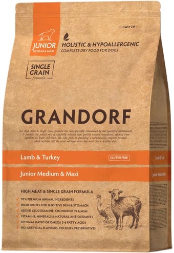 Сухой корм для собак Grandorf Lamb & Turkey Junior Medium & Maxi (с ягненком и индейкой) 3 кг