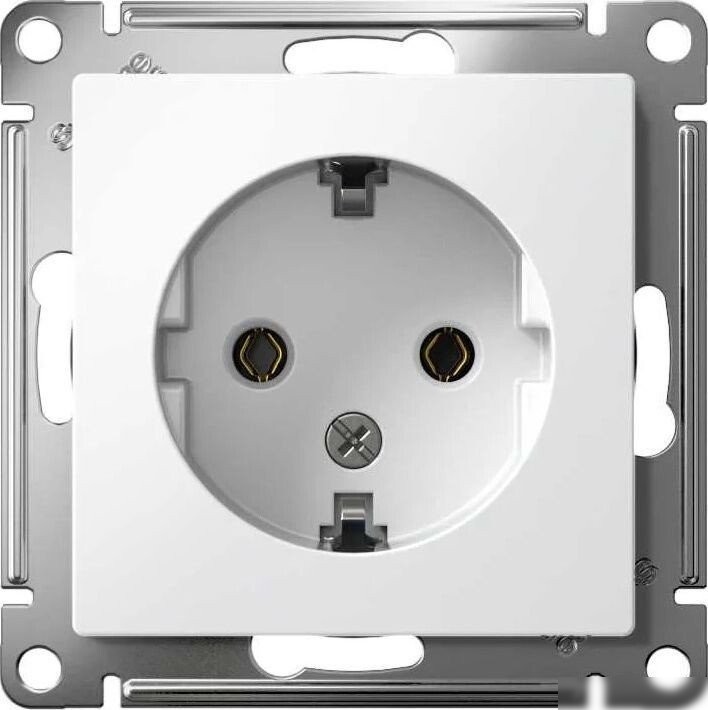 Розетка Systeme Electric AtlasDesign ATN000143 с заземлением + ATN000101 (белый/белый)