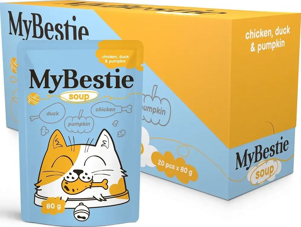 Пресервы MyBestie Суп с кусочками Курицы, Утки и Тыквы (80 г)