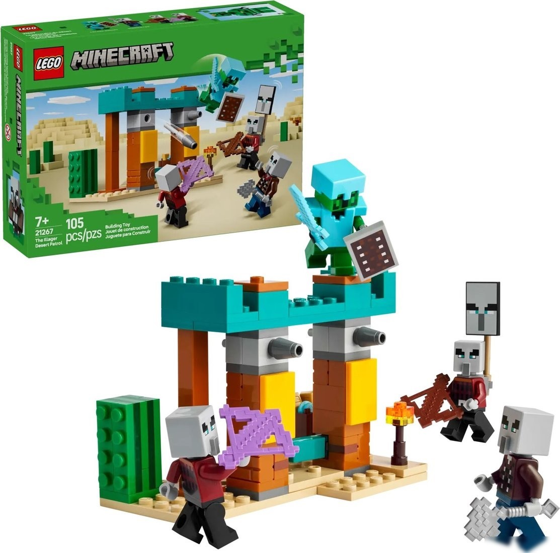 Конструктор LEGO Minecraft 21267 Сельский патруль в пустыне