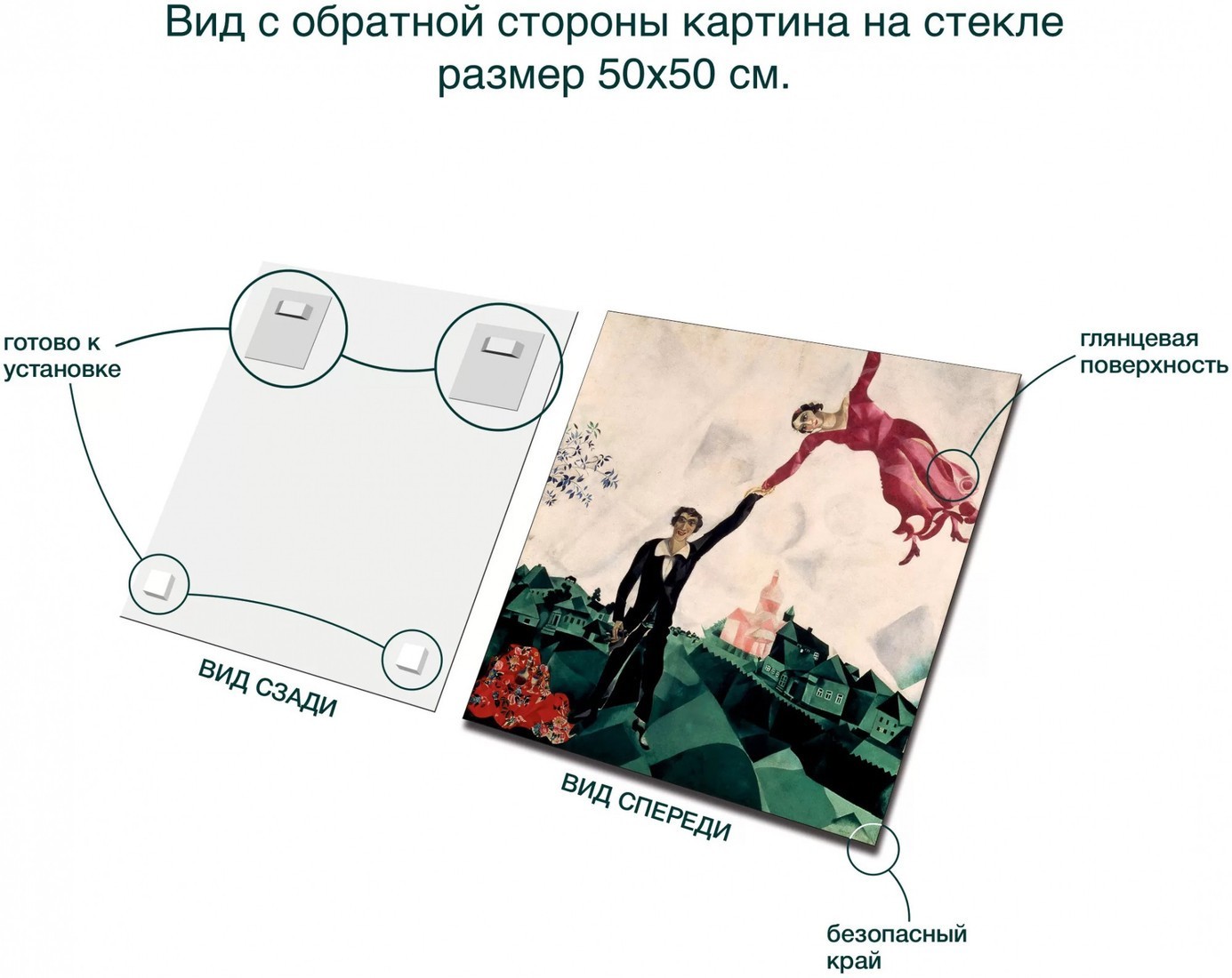 Картина Stamprint Прогулка М. Шагал PT010 (50x50)