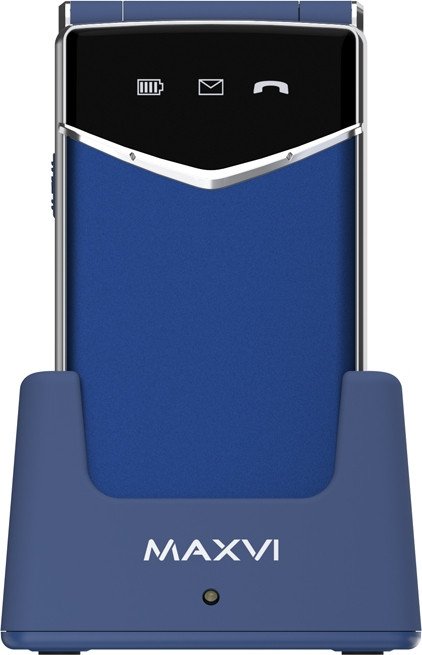 Кнопочный телефон Maxvi E11ds (синий/серебристый)