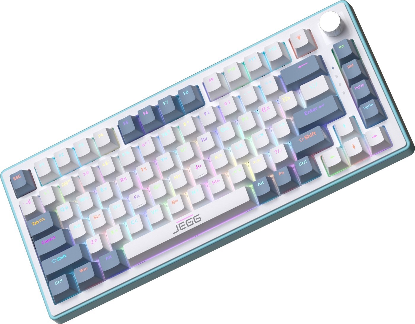 Клавиатура JEGG ZA82 White Navy Blue (OUTEMU Orange)