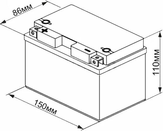 Мотоциклетный аккумулятор UniPLUS EBZ14-4-1 (11.2 А·ч)