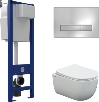 Унитаз подвесной Berges Wasserhaus Ventas Rimless + АТОМ 410 AT-043340 (с сиденьем)