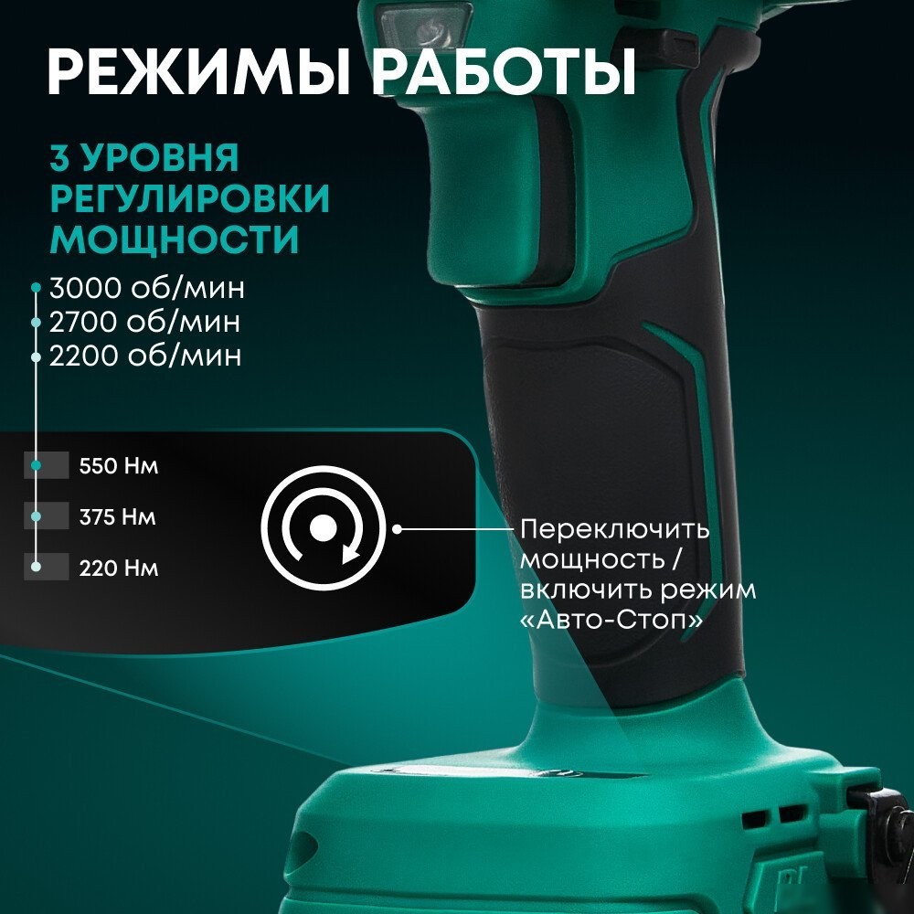 Гайковерт Rokodil Titan Pro (с 2-мя АКБ)
