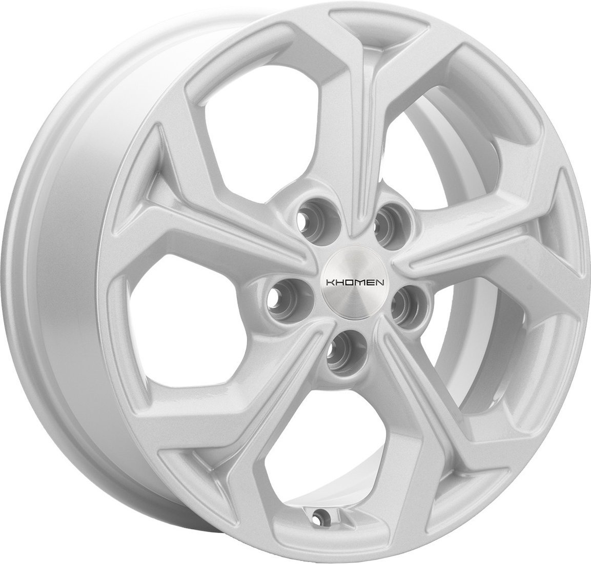 Литые диски Khomen KHW1606 Corolla 16x6.5" 5x114.3мм DIA 60.1мм ET 45мм F-Silver