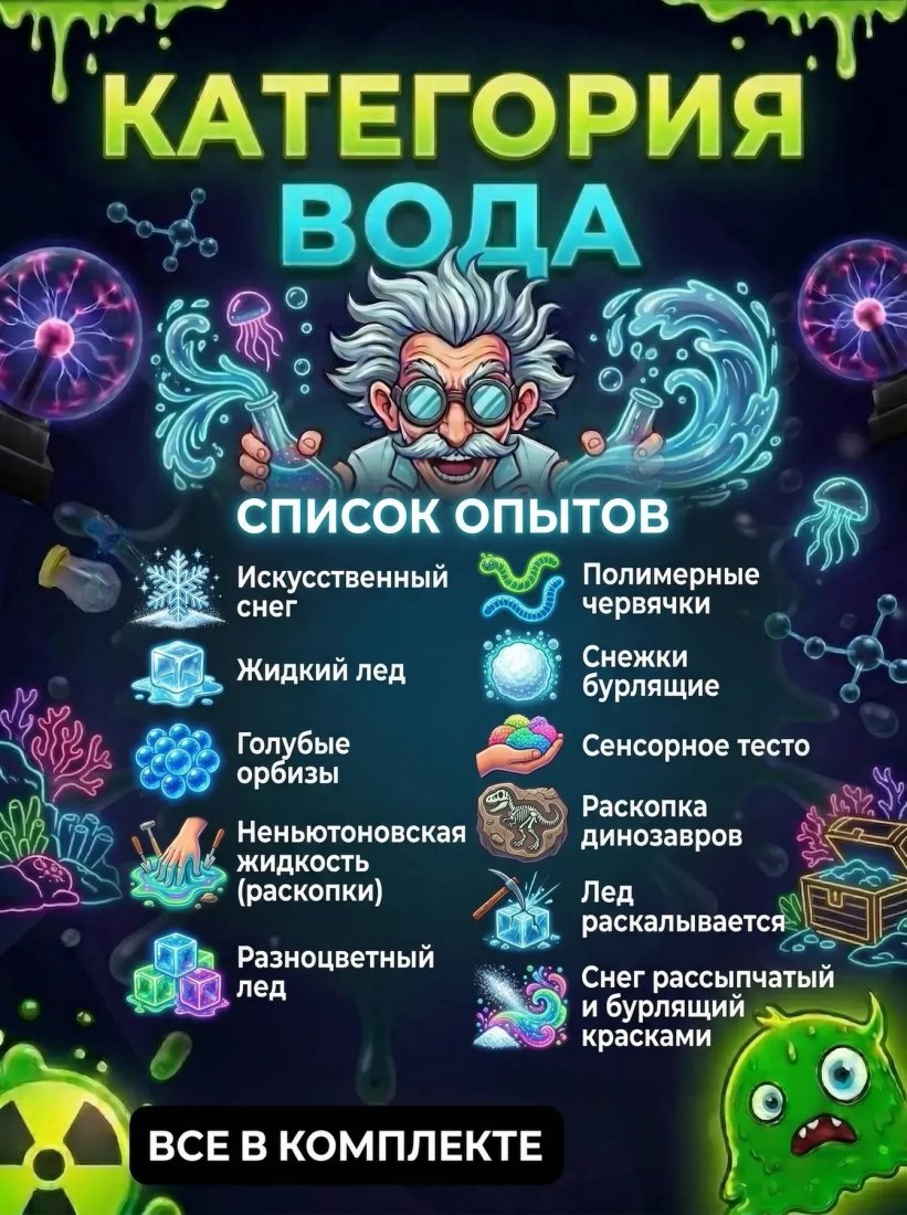 Набор для опытов Kristi Hobby Магические опыты. Сенсорная лаборатория 40 в 1