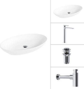 Умывальник Lauter 21571 + Reef 21CK8678C + сифон 21635CH + дон.клапан 21190CH (хром)