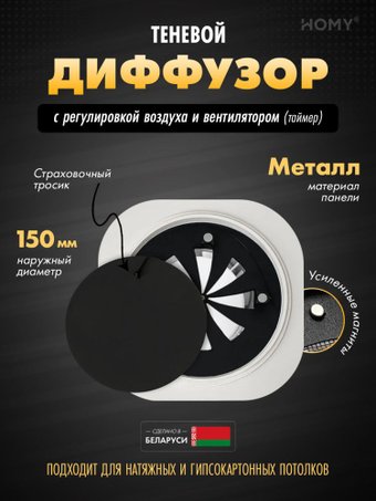 Вентиляционная решетка HOMY AIR круглый A100BRT d150 (черная)