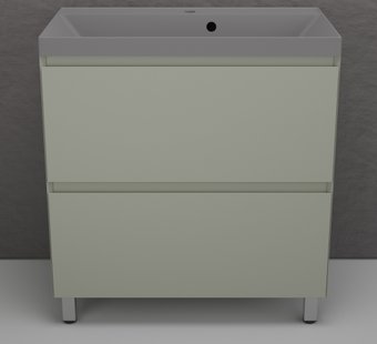 Symbolite Тумба под умывальник Манхэттен 80 Plus 2 ящика + Asti 80x45 (олива/серый шелк)