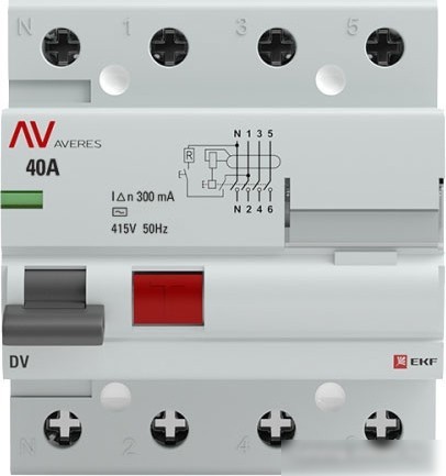 Устройство защитного отключения EKF Averes rccb-4-40-300-ac-av