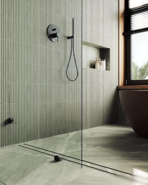 Душевая стенка MaybahGlass 79x195 MGD-259-6 (прозрачное стекло/черный)