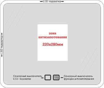 Пекам Зеркало LED Lines-80x100sp (сенсор на прикосновение/подогрев)