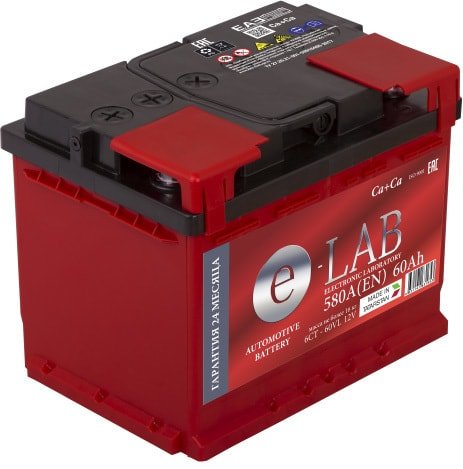 Автомобильный аккумулятор E-Lab 6СТ- 60L (60 А·ч)