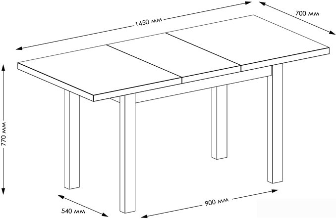 Кухонный стол Senira Кастусь 110-145x70 (дуб вотан/венге)