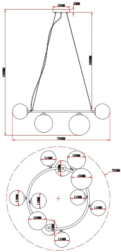 Подвесная люстра Moderli Molly V10797-11P