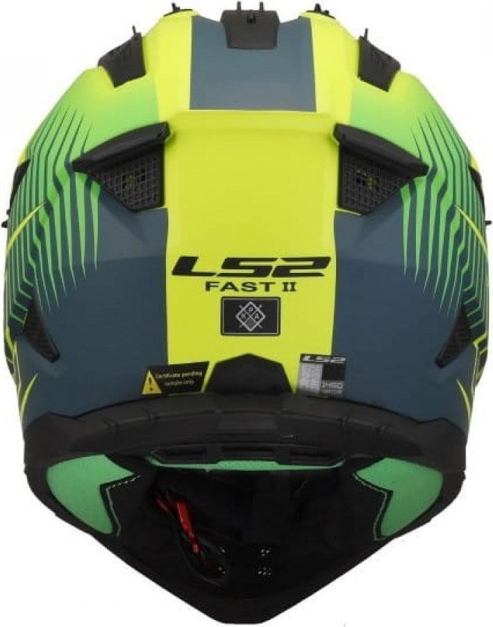 Мотошлем LS2 MX708 Fast II Duck (S, Green H-V Yellow)