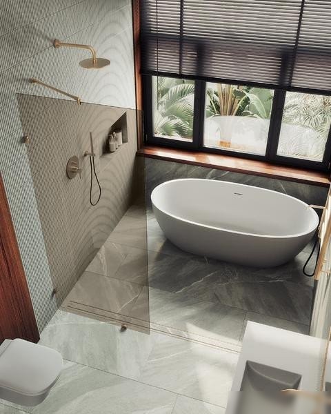 Душевая стенка MaybahGlass 79x195 MGD-262-3 (бронзовое стекло/золото)